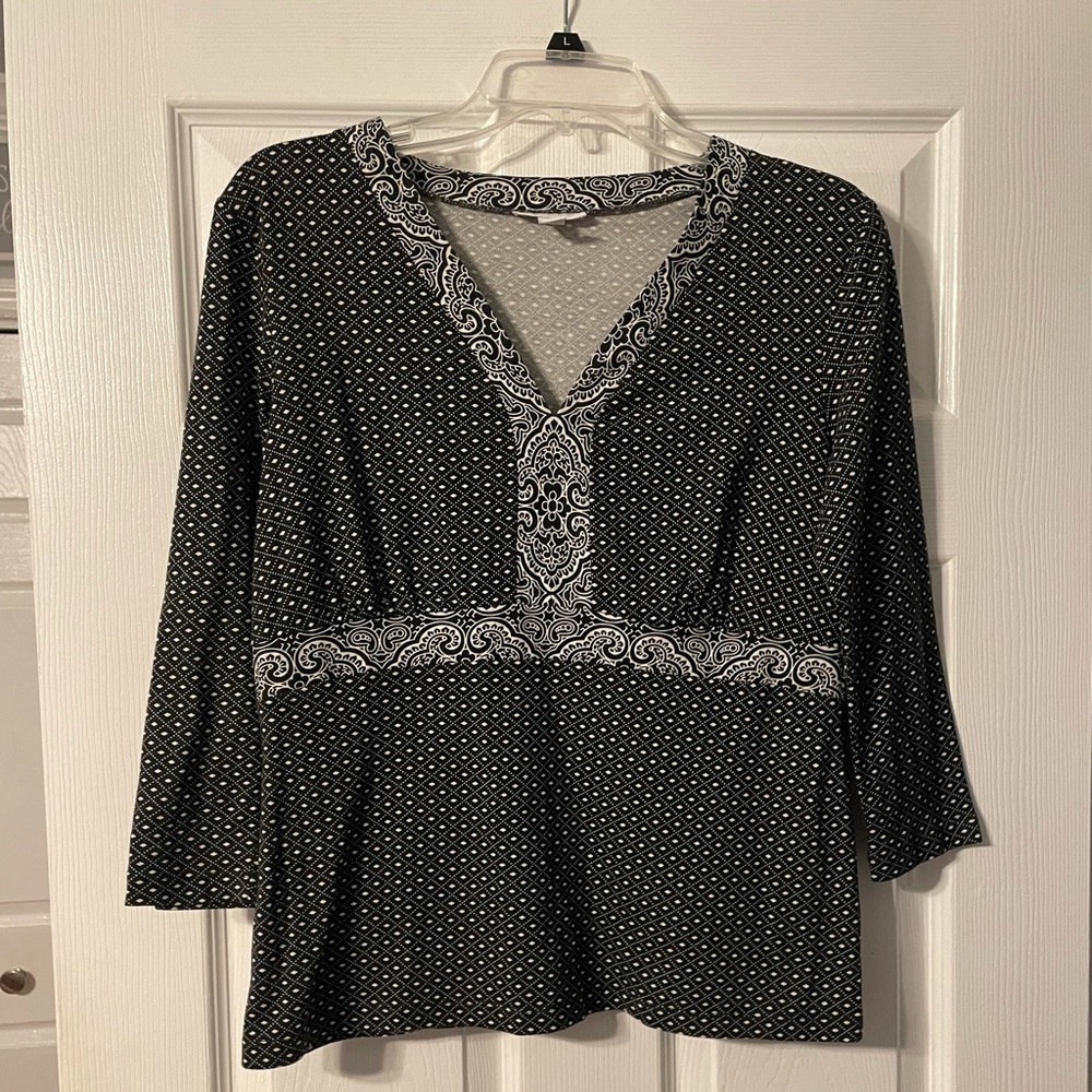 Charter Club Geometric/Paisley Pattern Top
